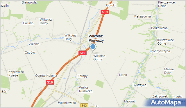 mapa Wilkołaz Górny, Wilkołaz Górny na mapie Targeo